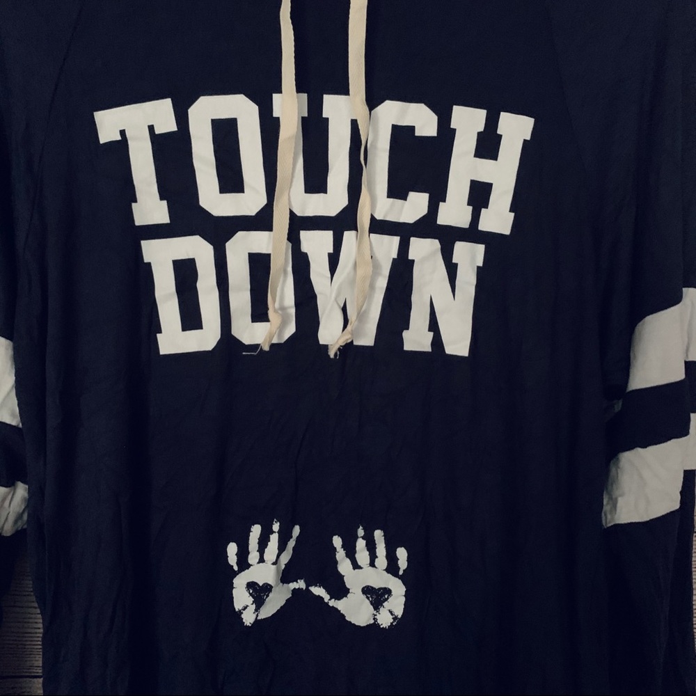 NWT Maternity Touch Down Hoodie Blue White Football Game Day - Picture 4 of 5